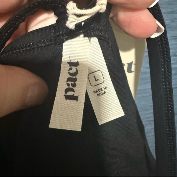 Pact Organic Cotton Fit & Flare Dress Blocked Nightfall Blooms Large NWT - Picture 9 of 9